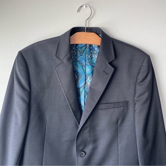 Ted Baker London Endurance 100% Wool Men’s Sports Coat Blazer Jacket Black 40S - Picture 4 of 10